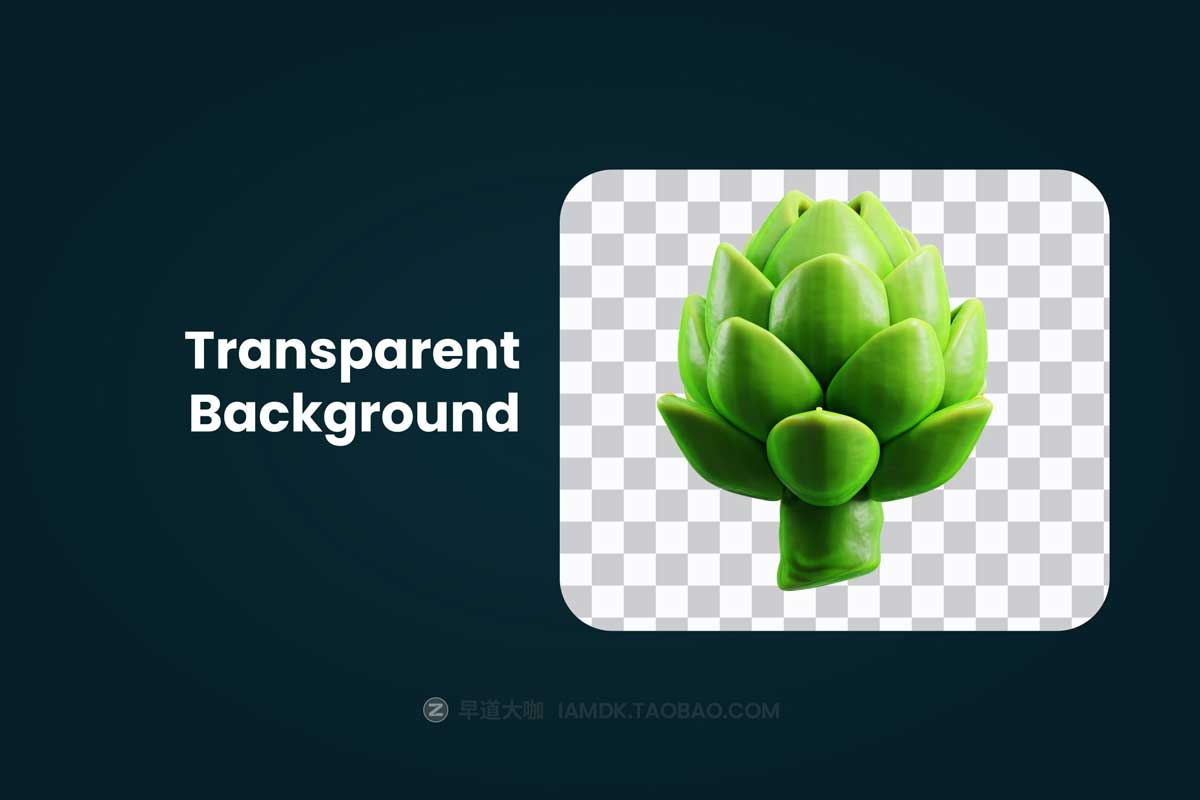 20款独特卡通蔬菜植物元素3D图标Icons设计素材包 3D Vegetable Element Icon Vol 3插图1