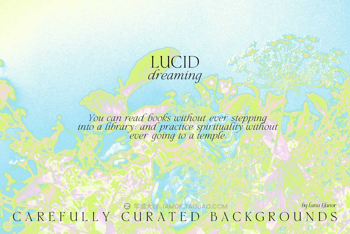 30款时尚梦幻活力抽象艺术棱镜反射漏光海报设计背景图片素材 LUCID DREAMING abstract psychedelic插图13