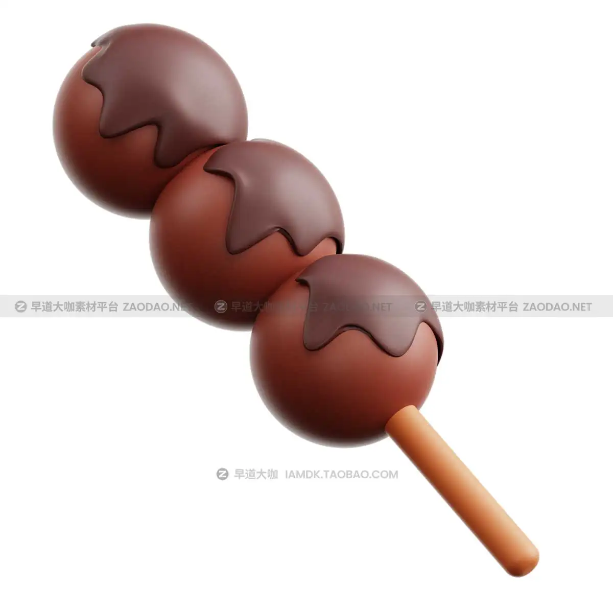 20款卡通趣味巧克力蛋糕糕点主题3D图标Icons设计素材包 Chocolate Day 3D Illustrations插图3