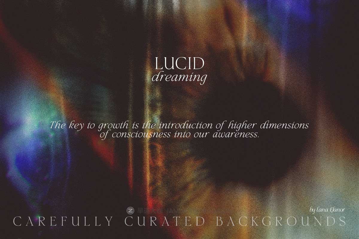 30款时尚梦幻活力抽象艺术棱镜反射漏光海报设计背景图片素材 LUCID DREAMING abstract psychedelic插图2