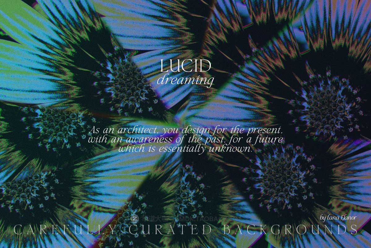 30款时尚梦幻活力抽象艺术棱镜反射漏光海报设计背景图片素材 LUCID DREAMING abstract psychedelic插图4