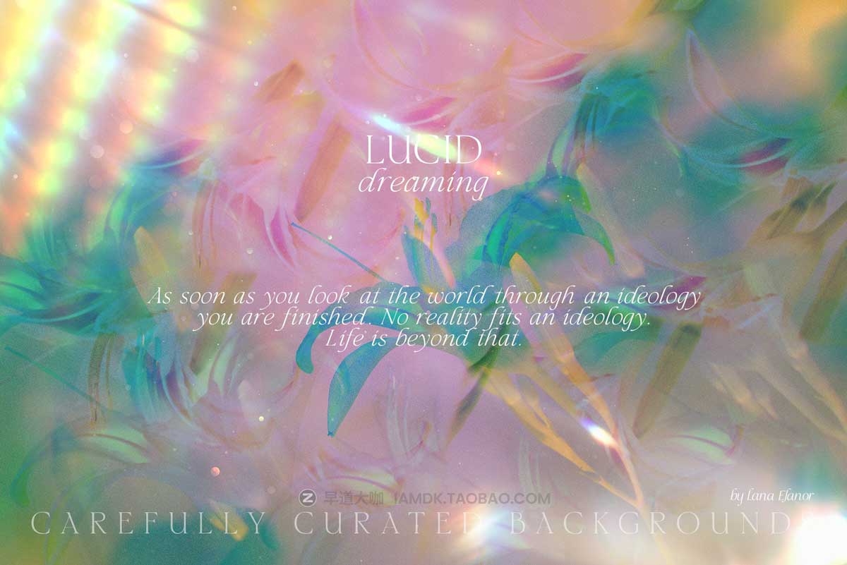 30款时尚梦幻活力抽象艺术棱镜反射漏光海报设计背景图片素材 LUCID DREAMING abstract psychedelic插图9