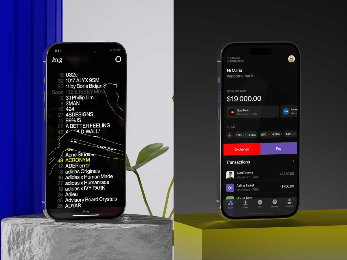 未来赛博朋克苹果手机iPhone 14 Pro屏幕演示样机FIgma模板设计素材 iPhone 14 Pro Mockups Vol.01插图4