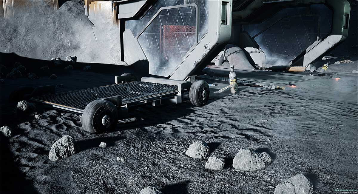 UE模型 未来科幻阿尔法月球军事基地3D模型素材包 Lunar Base Alpha插图4