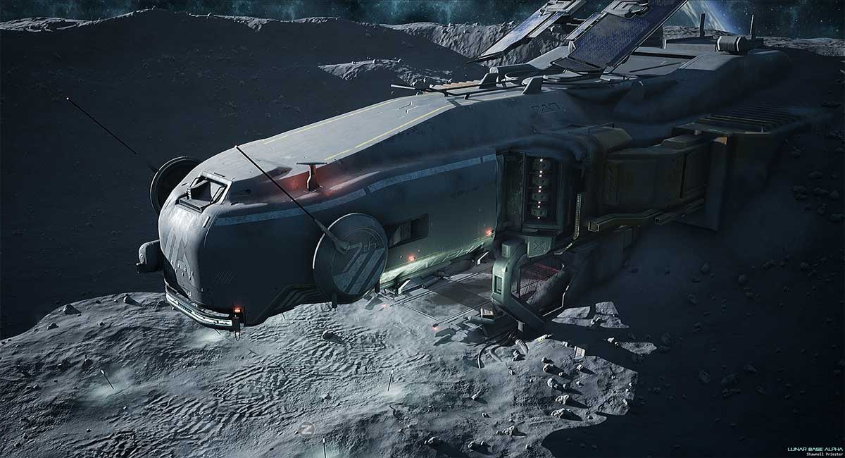 UE模型 未来科幻阿尔法月球军事基地3D模型素材包 Lunar Base Alpha插图15