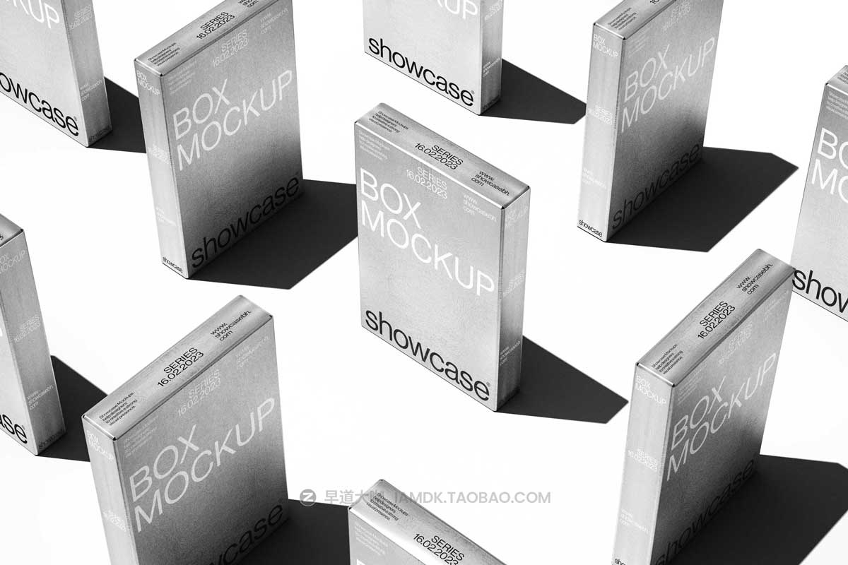高级化妆品产品包装纸盒外观设计展示效果图PSD样机模板素材 SB Box Series插图1