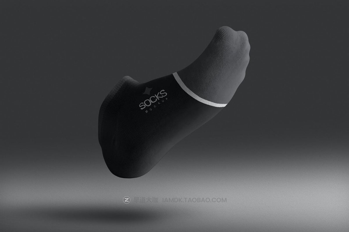 逼真低帮短装棉线袜子印花图案设计PS展示效果图样机模板素材 Small Socks Mockups插图5