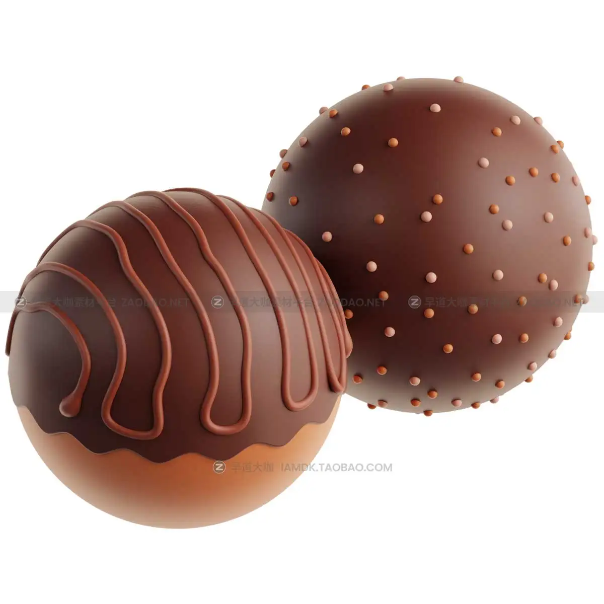 20款卡通趣味巧克力蛋糕糕点主题3D图标Icons设计素材包 Chocolate Day 3D Illustrations插图6