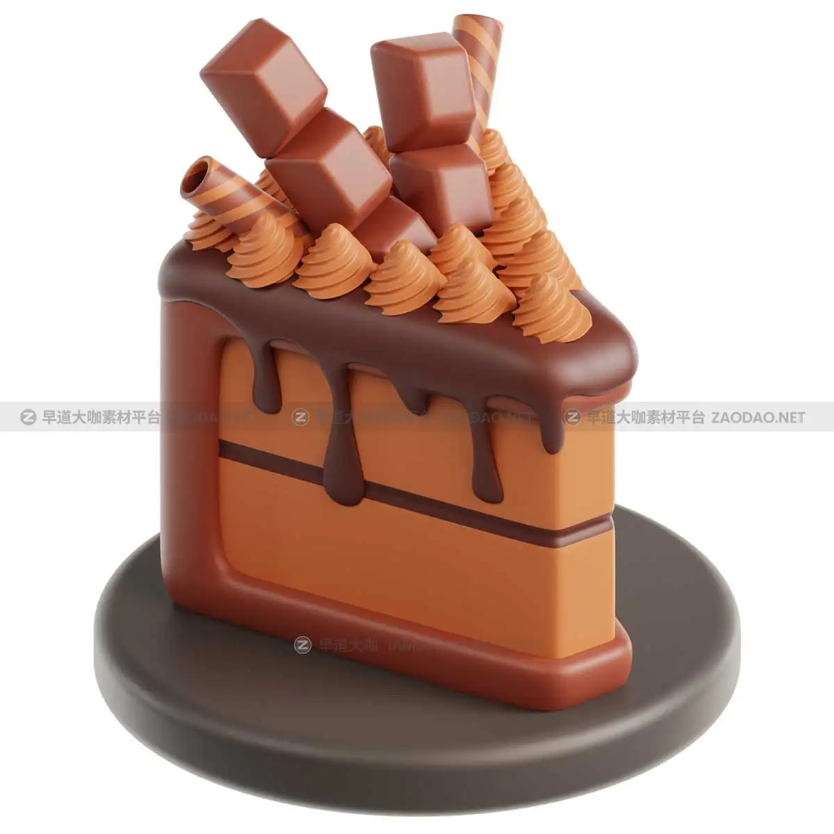 20款卡通趣味巧克力蛋糕糕点主题3D图标Icons设计素材包 Chocolate Day 3D Illustrations插图10