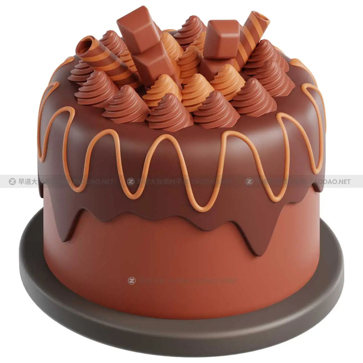 20款卡通趣味巧克力蛋糕糕点主题3D图标Icons设计素材包 Chocolate Day 3D Illustrations插图11