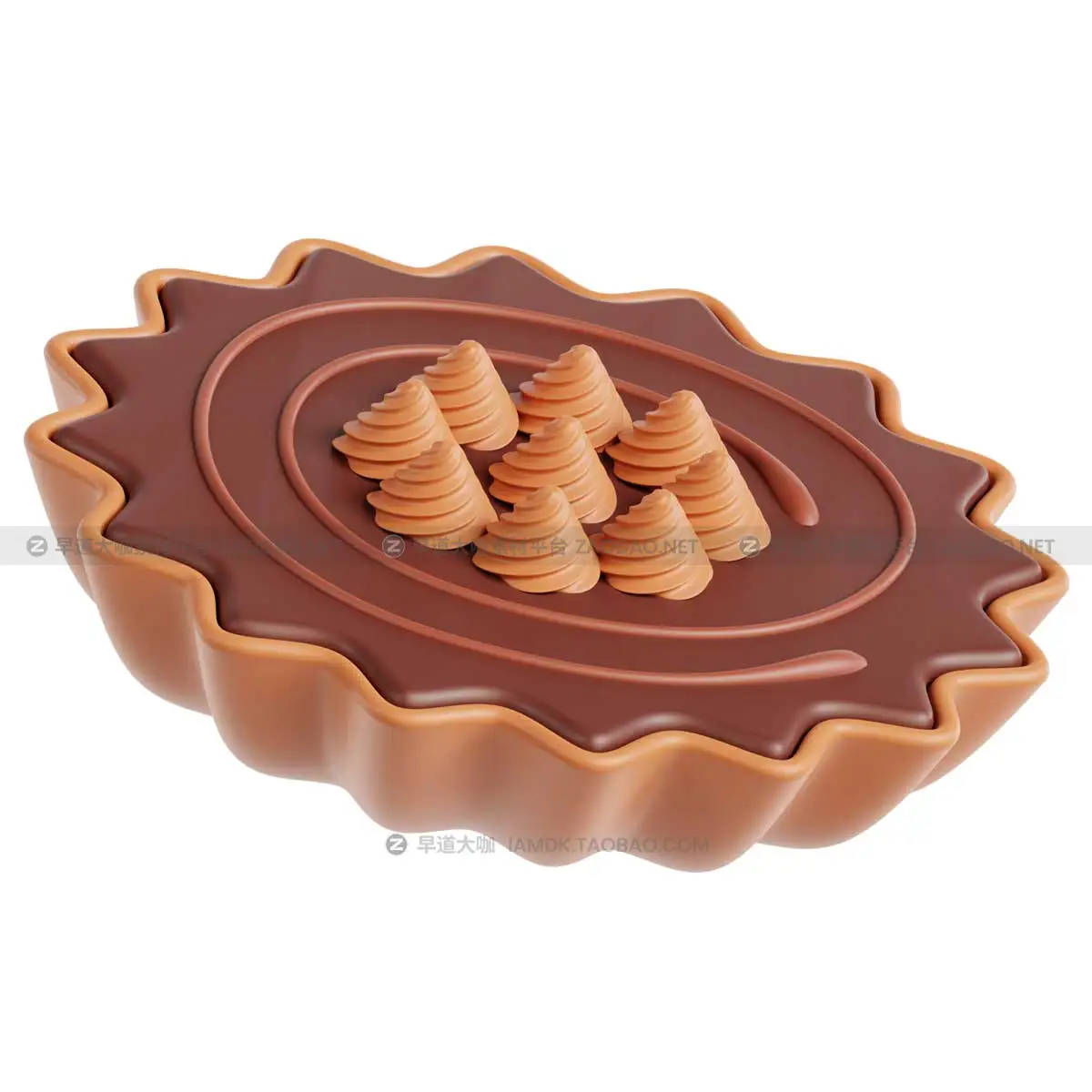 20款卡通趣味巧克力蛋糕糕点主题3D图标Icons设计素材包 Chocolate Day 3D Illustrations插图19