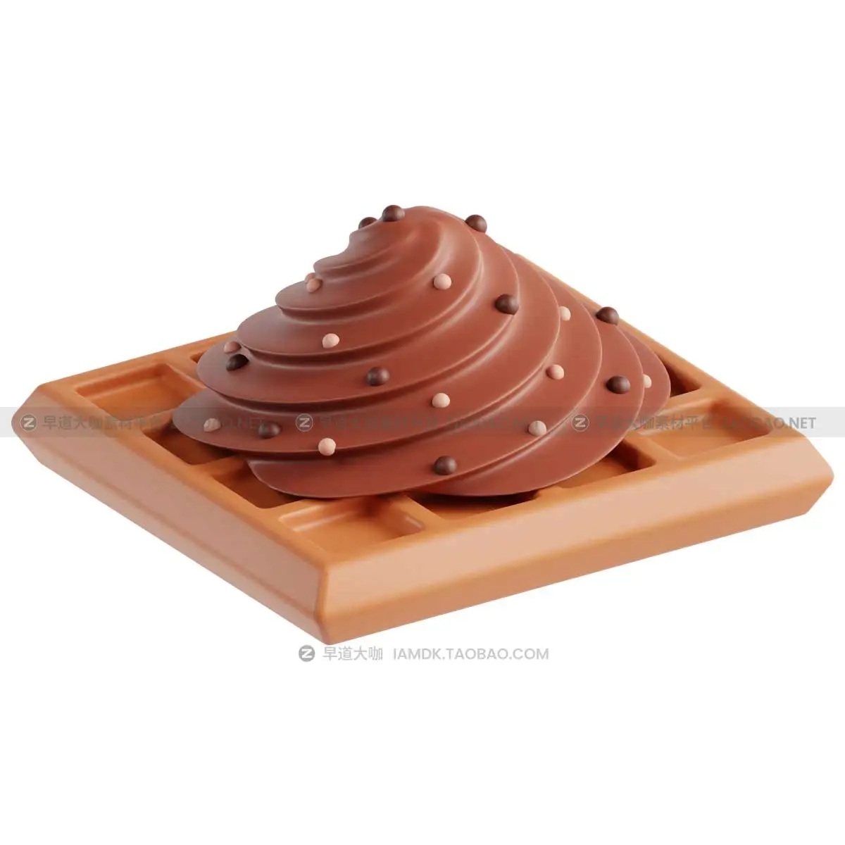 20款卡通趣味巧克力蛋糕糕点主题3D图标Icons设计素材包 Chocolate Day 3D Illustrations插图20