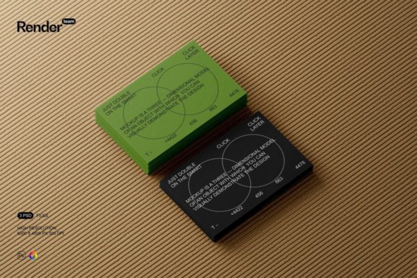 高级品牌LOGO设计个人商务名片卡片展示贴图PSD样机模板 Business Card Mockup