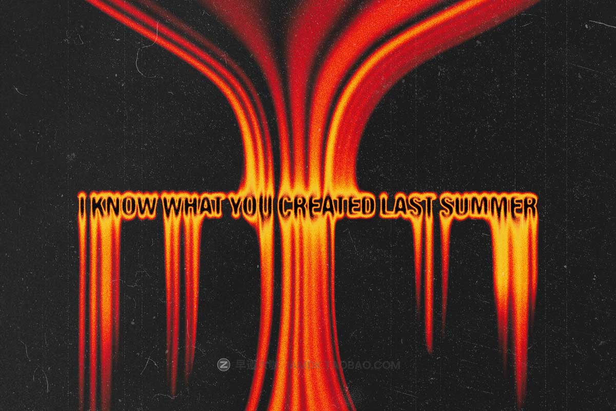 未来炫酷酸性流体融化LOGO标题字体设计PS特效样机模板素材 Creepy Melting Text Effect插图2