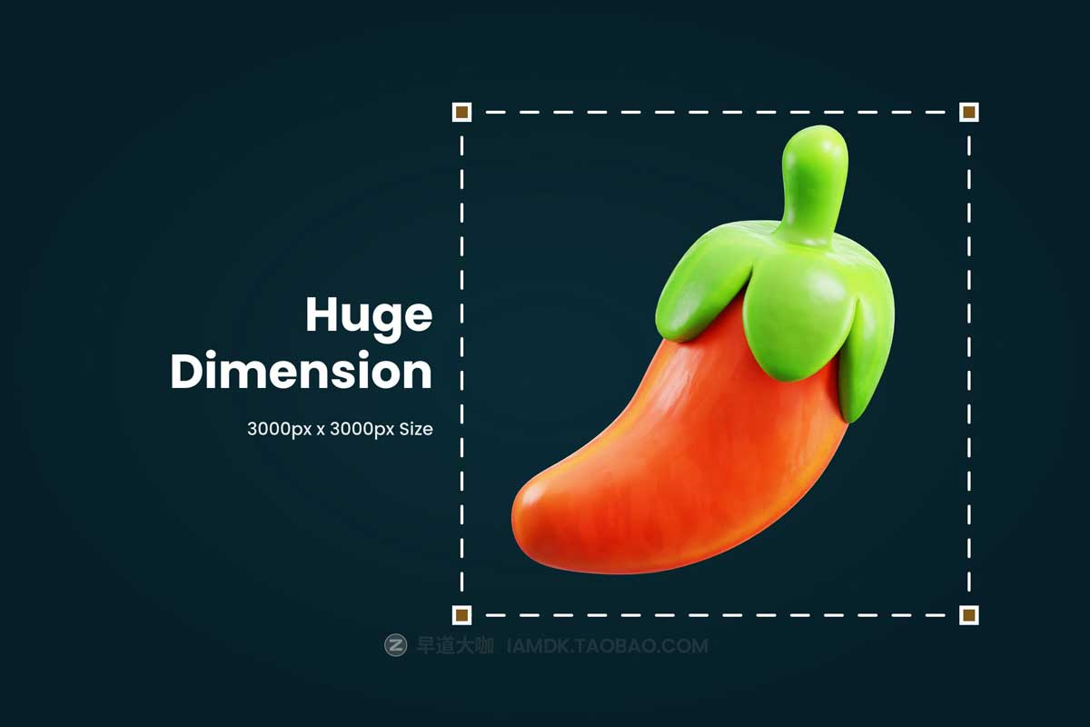 20款独特卡通蔬菜植物元素3D图标Icons设计素材包 3D Vegetable Element Icon Vol 3插图2