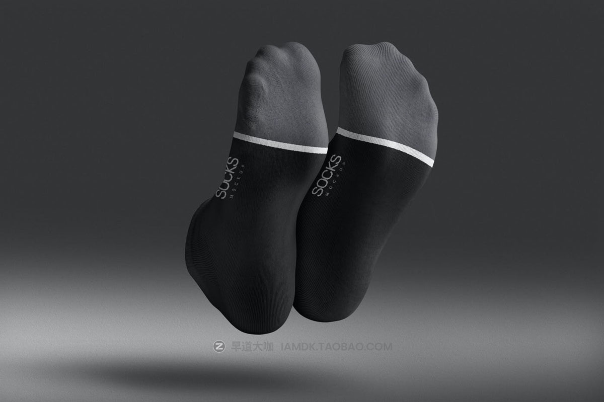 逼真低帮短装棉线袜子印花图案设计PS展示效果图样机模板素材 Small Socks Mockups插图6