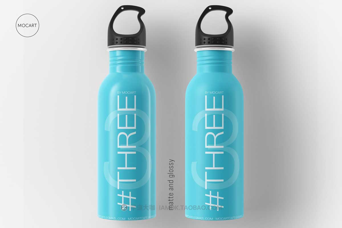 7款时尚骑行不锈钢保温水杯设计PS展示贴图样机模板合集 Stainless Steel Water Bottle Mockup Set 3插图8