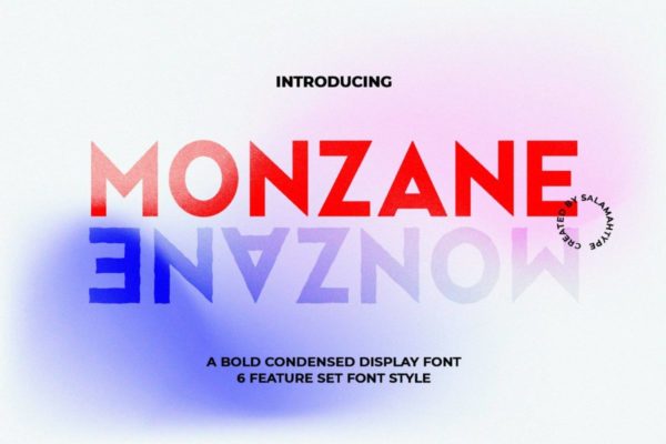 现代时尚冲击力大写几何风PSPROCREATE无衬线英文字体安装包 Monzane – Modern Bold Sans