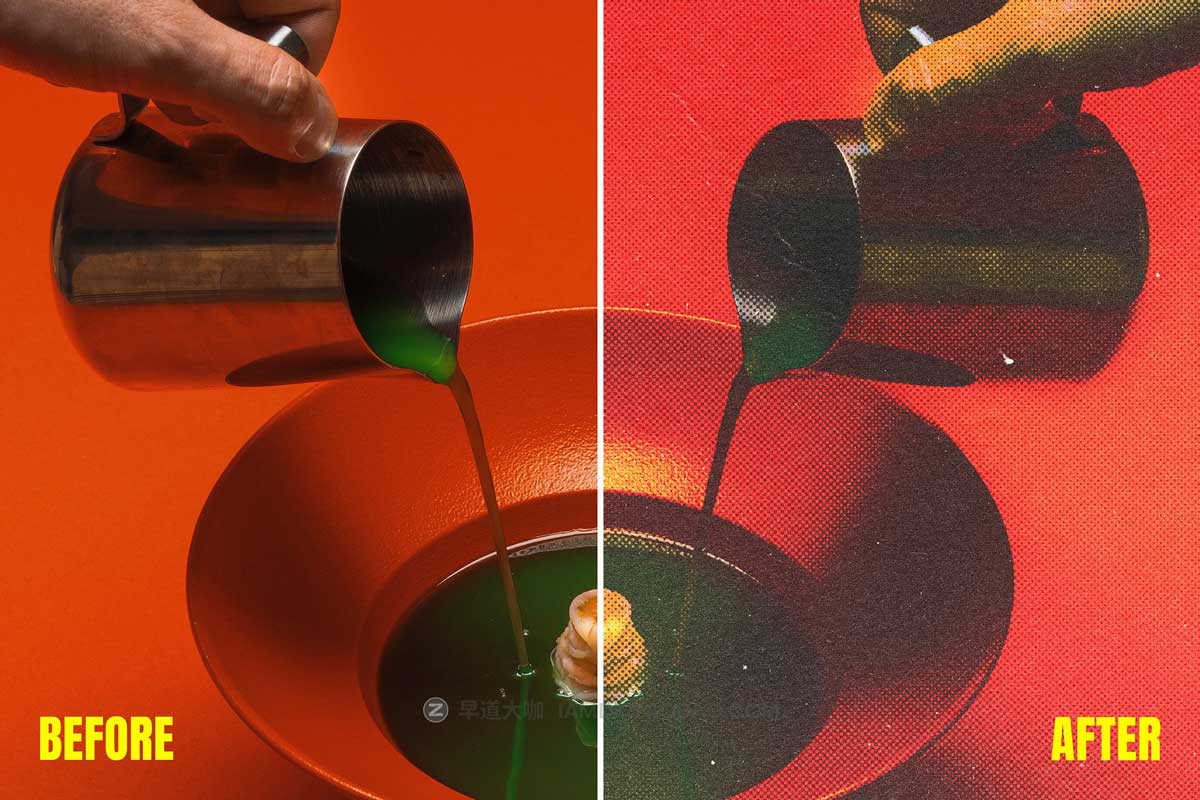 复古做旧老照片效果半调纸张纹理照片修图PS特效动作素材 Retro Magazine Halftone Actions插图4