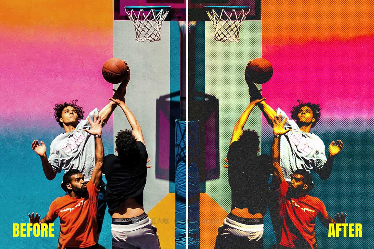 复古做旧老照片效果半调纸张纹理照片修图PS特效动作素材 Retro Magazine Halftone Actions插图8