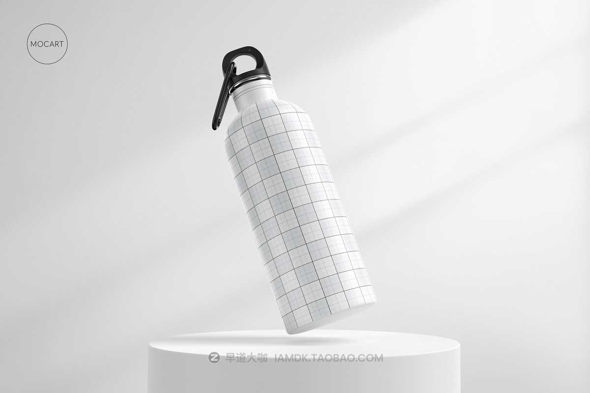 7款时尚不锈钢保温水杯外观设计PS智能贴图样机模板合集 Stainless Steel Water Bottle Mockup Set 1插图9