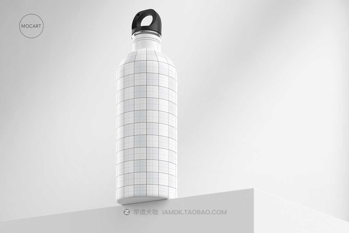 7款时尚不锈钢保温水杯外观设计PS智能贴图样机模板合集 Stainless Steel Water Bottle Mockup Set 1插图10