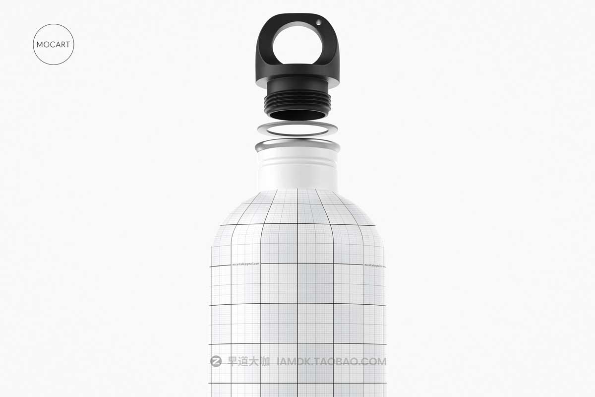 7款时尚不锈钢保温水杯外观设计PS智能贴图样机模板合集 Stainless Steel Water Bottle Mockup Set 1插图12