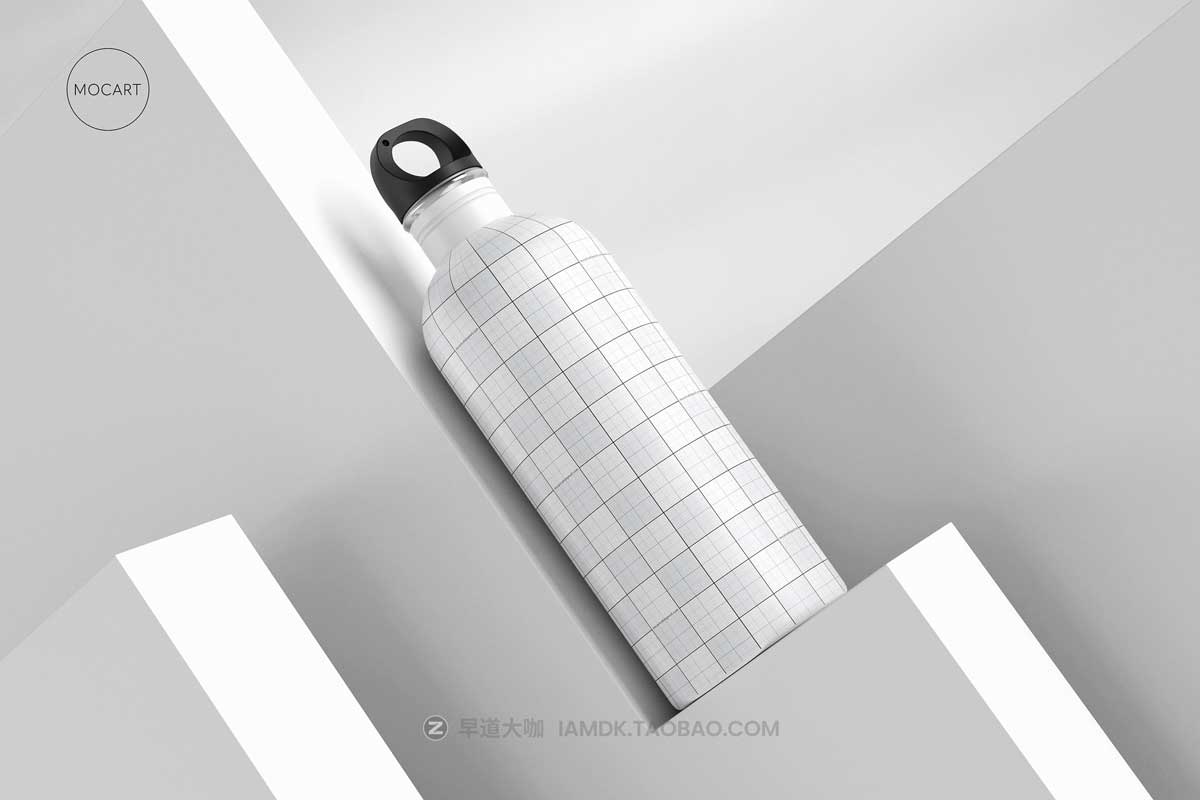 7款时尚不锈钢保温水杯外观设计PS智能贴图样机模板合集 Stainless Steel Water Bottle Mockup Set 1插图14