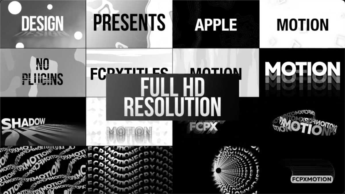 Fcpx插件 64组炫酷野蛮动力学抽象海报错别字循环文本标题动画排版特效包 Typographic Kinetic Posters & Titles插图1