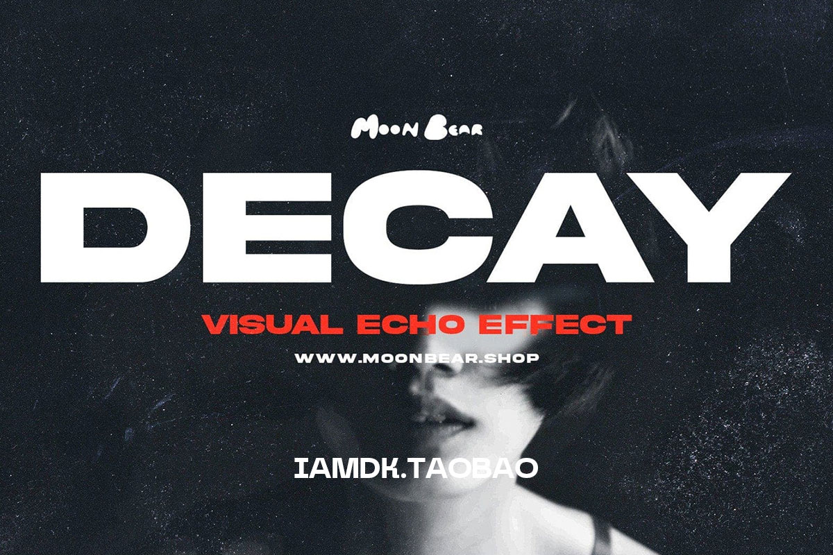 Fcpx插件/PR预设 炫酷黑白衰变扭曲重影炫酷抽象逆反差渐变包 Moonbear – DECAY – Visual Echo Effect for FCPX & Premiere Pro插图
