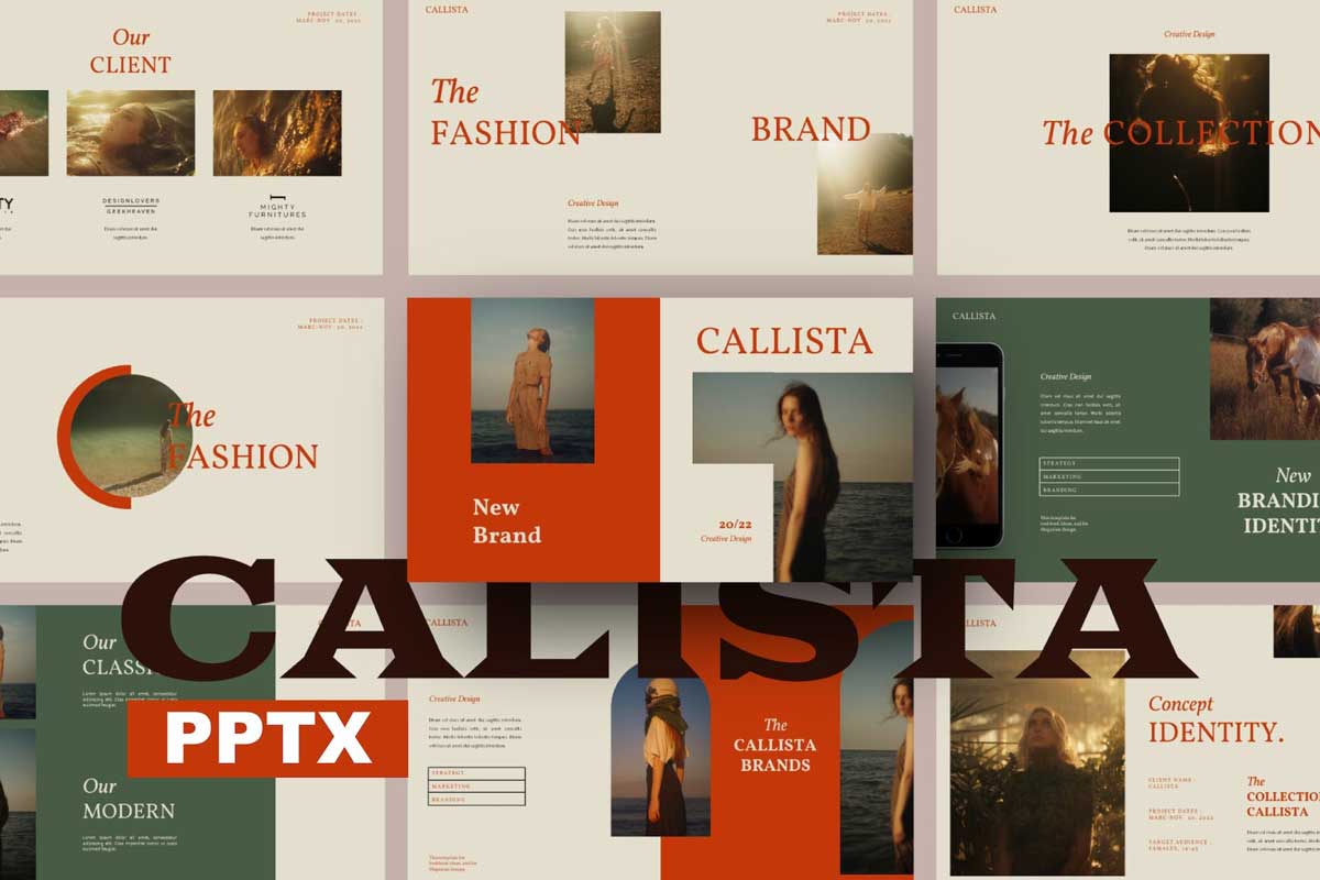 30页现代女性服装企业介绍项目营销图文排版设计PPT幻灯片模板 Calista Powerpoint Template插图