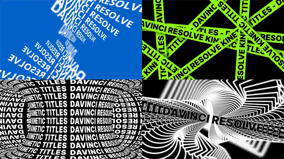 达芬奇模板 10组时尚4K可定制INS风动态海报标题设计素材包 Kinetic Titles for Davinci Resolve插图