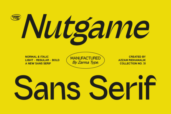 70年代复古俏皮品牌LOGO海报杂志排版PSAI英文字体安装包设计素材 Nutgame Sans Serif font