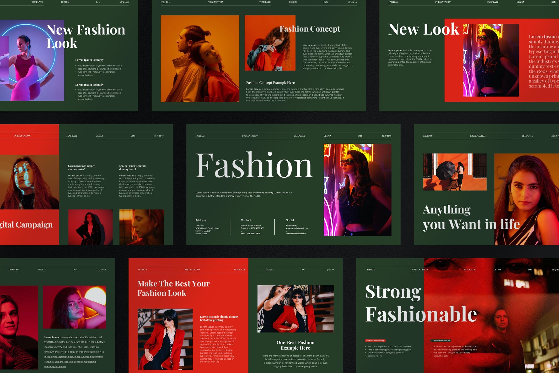 时尚简约品牌营销策划图文排版设计ppt模板 Fashion Look-Book Presentation Template插图