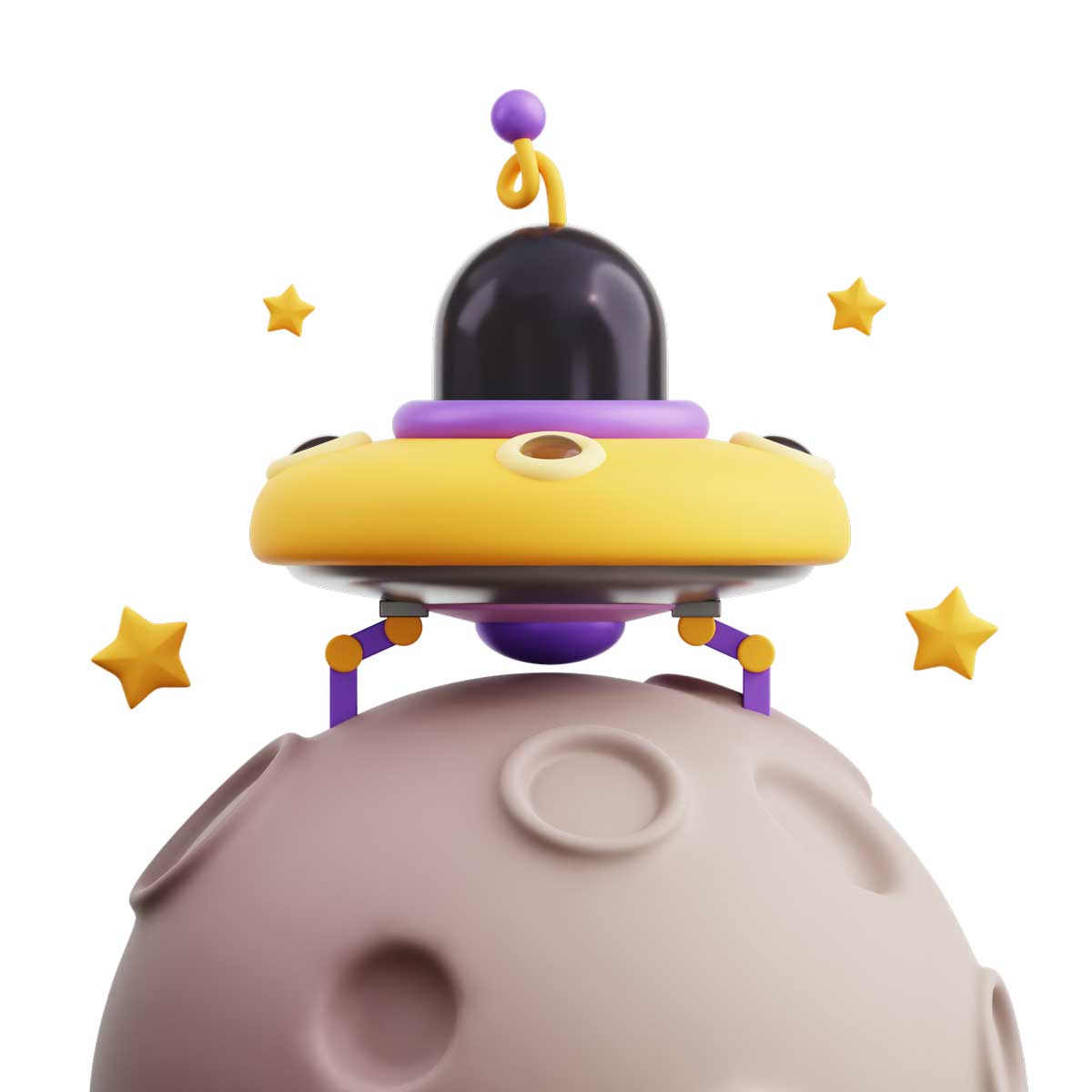 32款高级卡通创意太空宇宙行星飞船3D图标Icons设计素材合集 Space 3D Icon Pack插图33