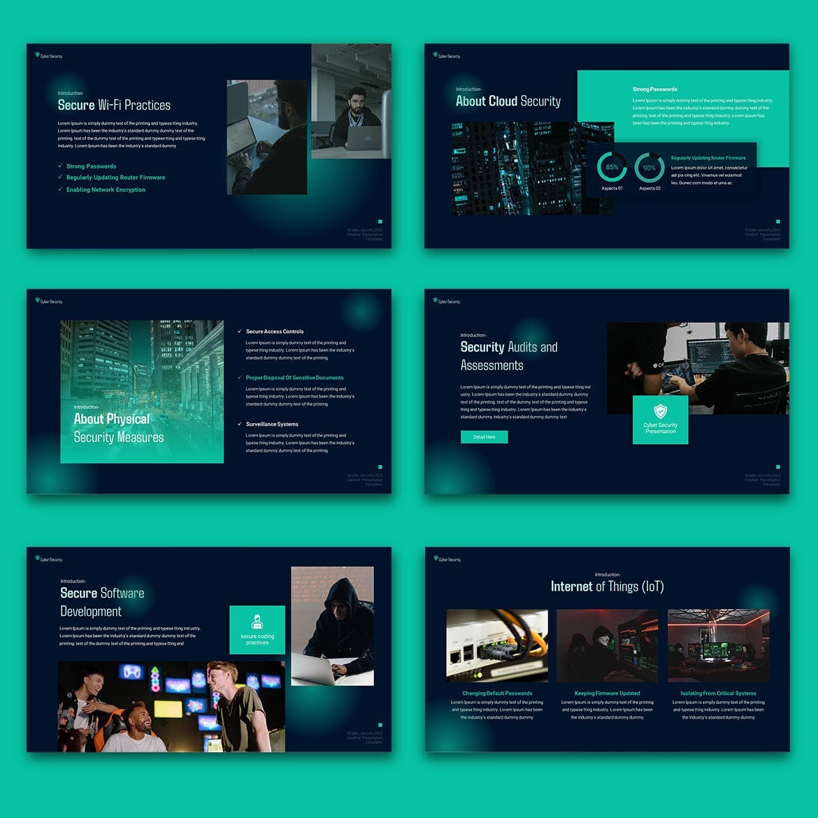 时尚简约网络安全营销策划图文排版设计ppt模板 Cyber Security PowerPoint Template插图5