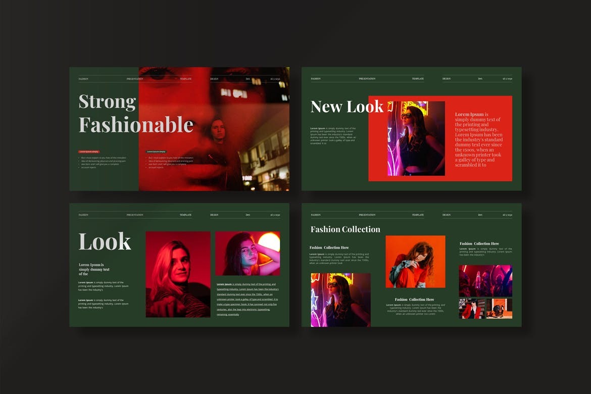 时尚简约品牌营销策划图文排版设计ppt模板 Fashion Look-Book Presentation Template插图7