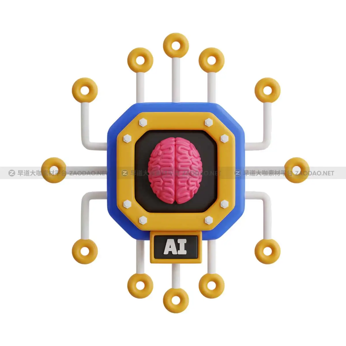 20款未来科幻AI人工智能汽车无人机飞船3D图标Icons设计素材合集 Future Things 3D Icon Pack插图4