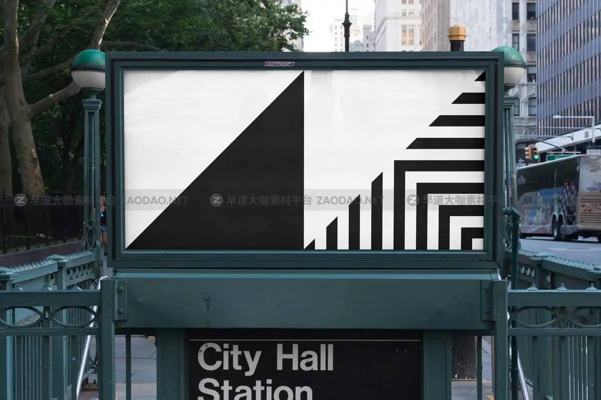 时尚城市车站墙体街头海报指示牌广告牌设计展示贴图PSD样机模板 Layer – Poster Mockup  Vol 1插图4