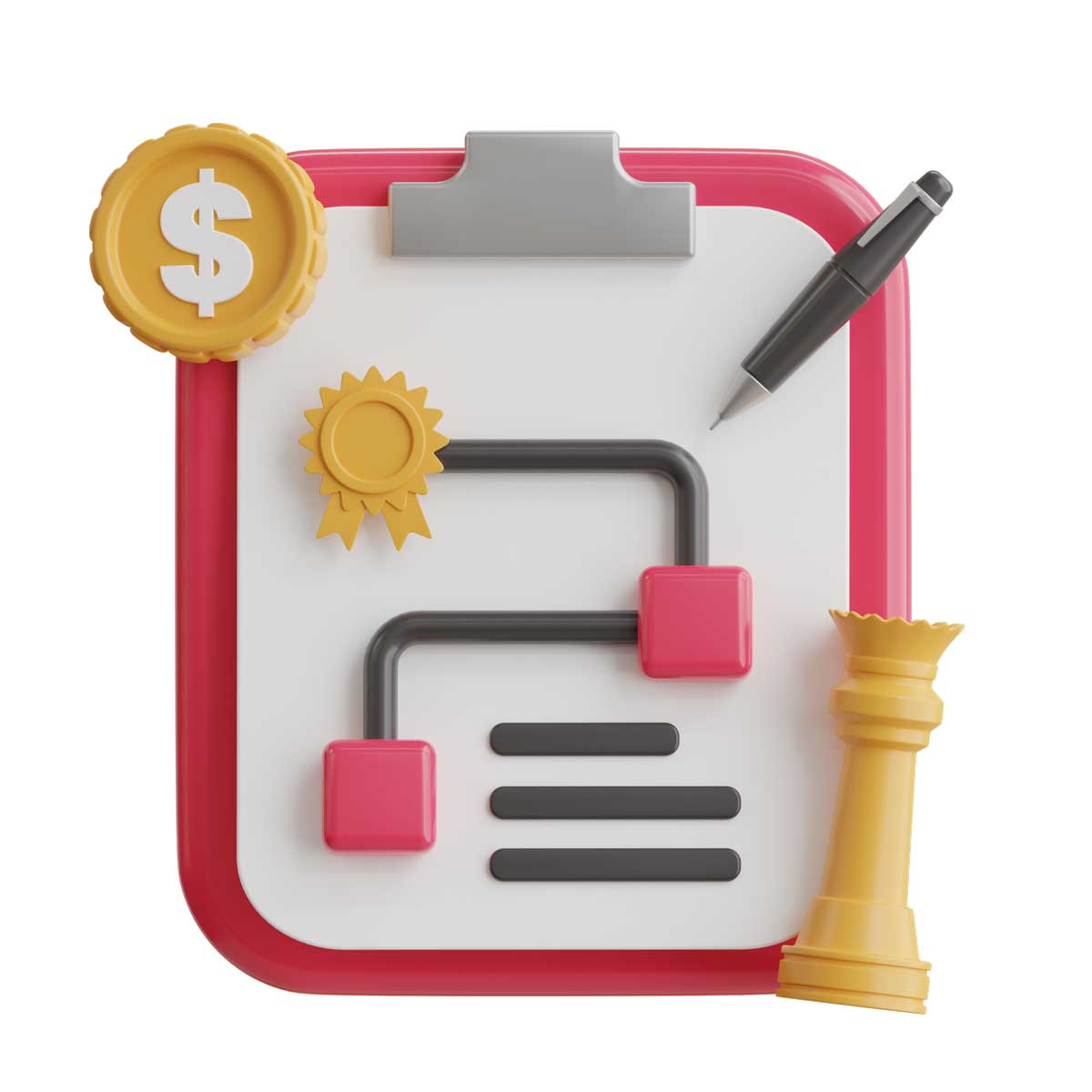 30款高级卡通创意商业理财3D插图Icons图标设计素材包 Business 3D Icon插图25