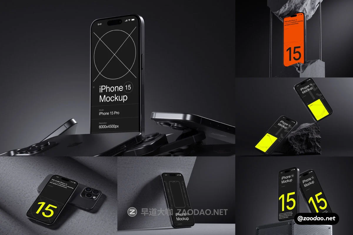 16款工业黑化风苹果手机iPhone 15 Pro屏幕演示效果图PSD样机模板 I-Mockups: iPhone 15 Pro插图 16款工业黑化风苹果手机iPhone 15 Pro屏幕演示效果图PSD样机模板 I-Mockups: iPhone 15 Pro插图