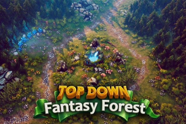 梦幻森林魔兽争霸星际争霸帝国时代游戏3D地图场景设计素材包 Top Down – Fantasy Forest – RTS & MOBA