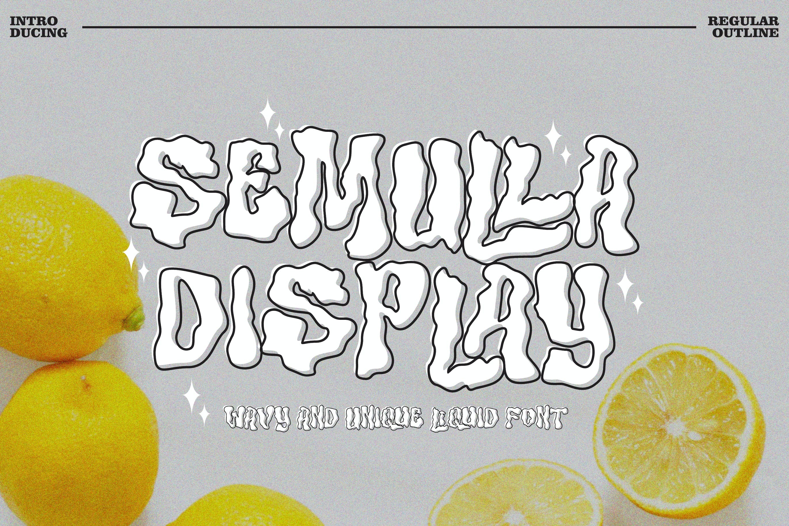 时尚复古海报传单徽标设计手写英文字体安装包 Semulla Trippy Liquid Font插图