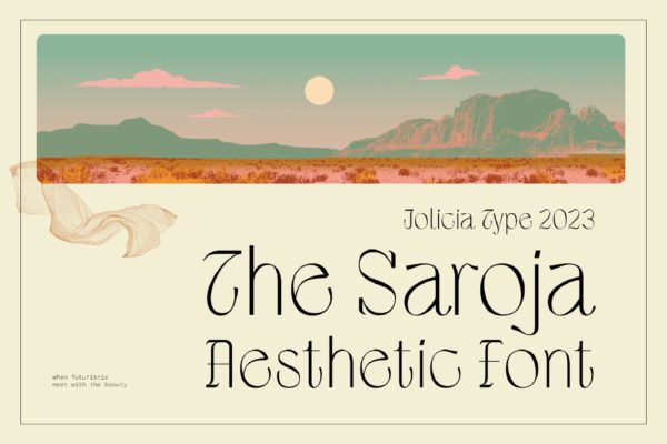 优雅复古杂志海报标识设计装饰英文字体安装包 The Saroja Aesthetic Font