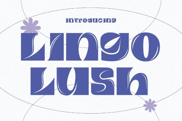 现代优雅品牌海报徽标设计装饰英文字体安装包 Lingo Lush Surreal Typeface