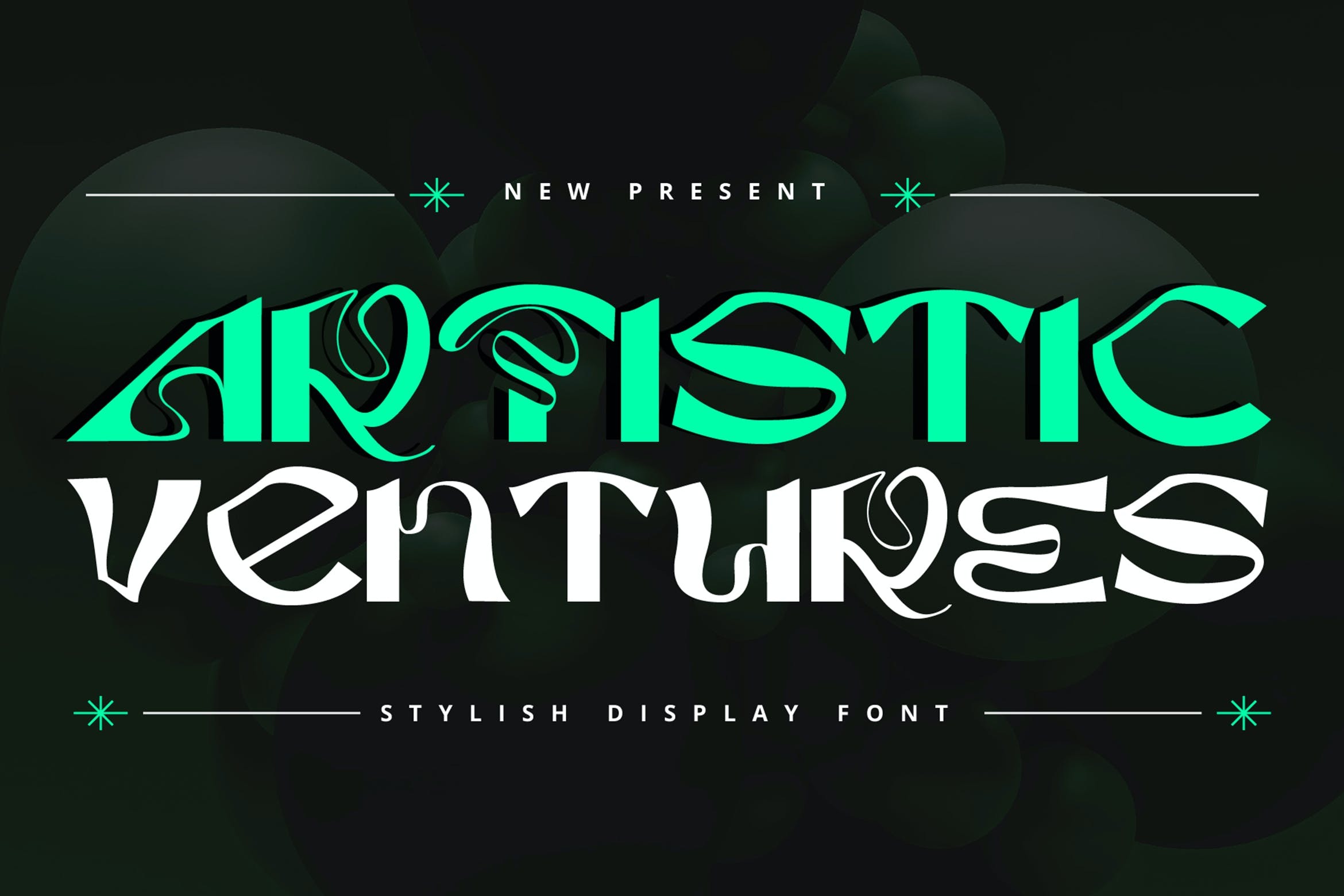 现代优雅杂志海报商标设计装饰英文字体安装包 Artistic Venture插图