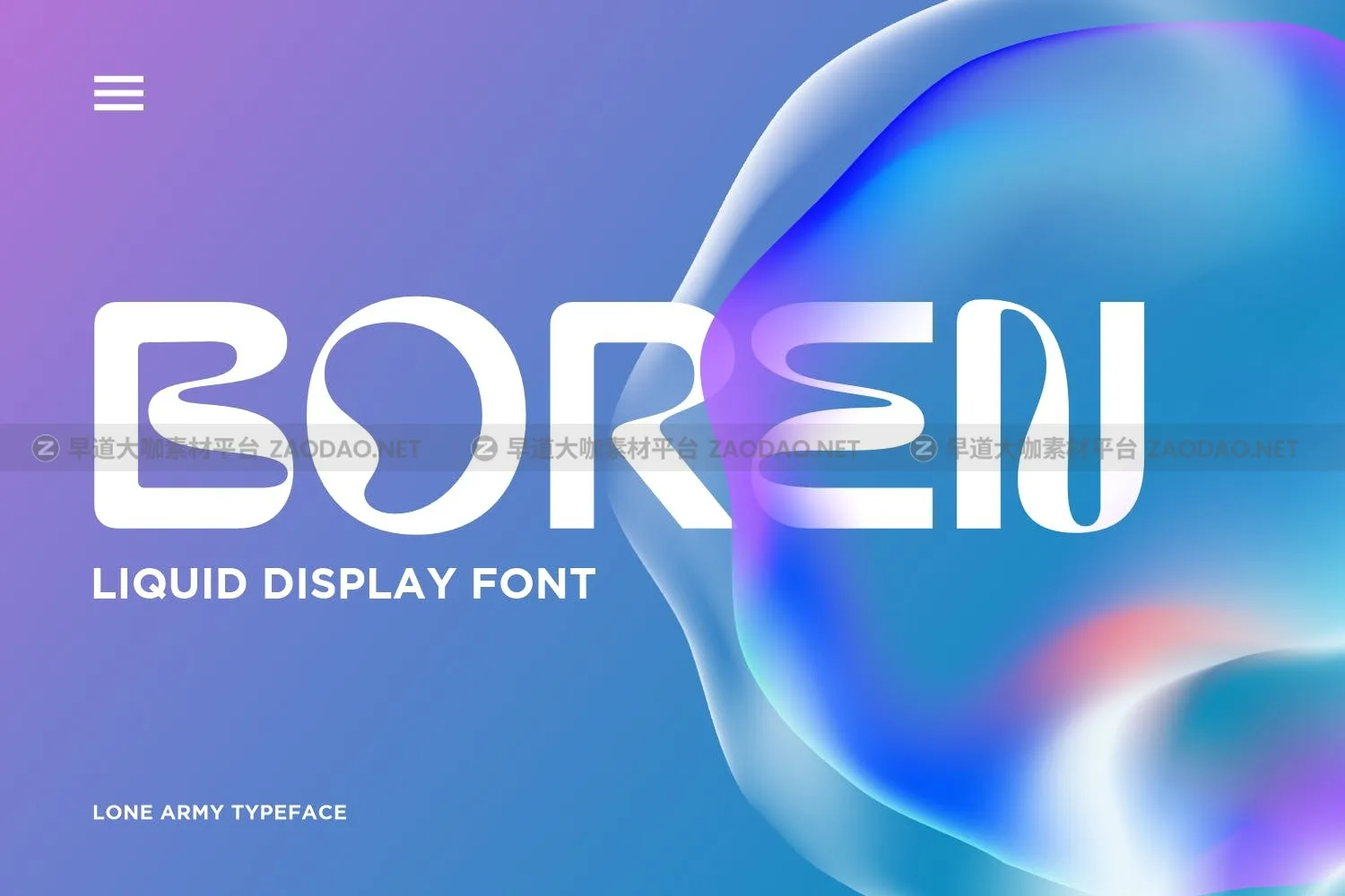 现代优雅品牌广告海报设计无衬线英文字体 Boren – Liquid Font插图