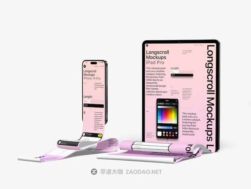 8款高级长卷轴APP网页界面设计作品集展示贴图PSD样机模板 iPad and iPhone Longscroll Mockups by ls.graphics插图5 8款高级长卷轴APP网页界面设计作品集展示贴图PSD样机模板 iPad and iPhone Longscroll Mockups by ls.graphics插图5