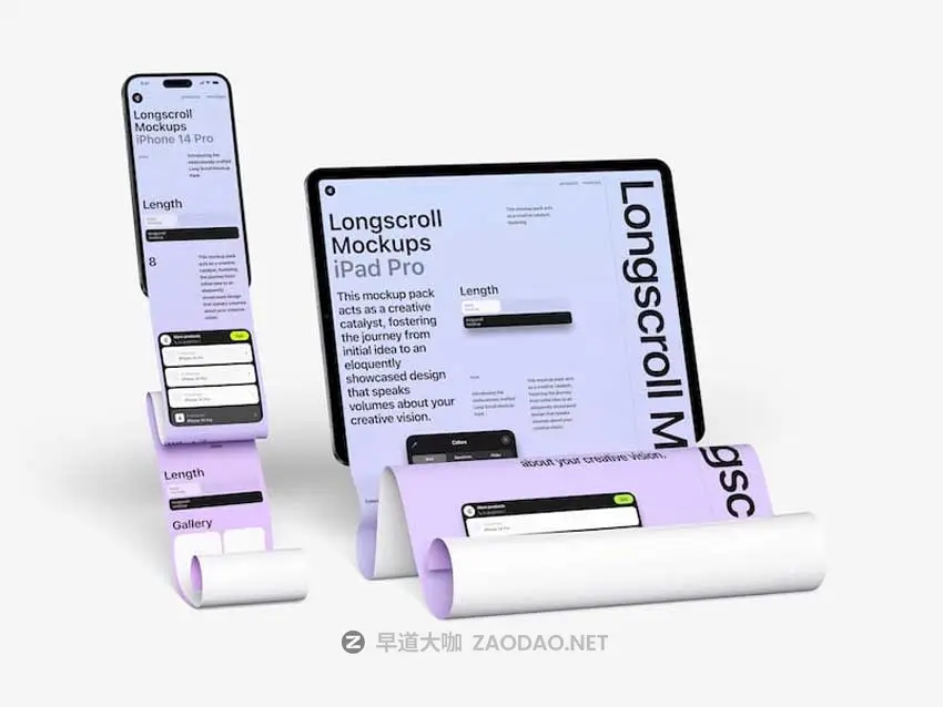 8款高级长卷轴APP网页界面设计作品集展示贴图PSD样机模板 iPad and iPhone Longscroll Mockups by ls.graphics插图6 8款高级长卷轴APP网页界面设计作品集展示贴图PSD样机模板 iPad and iPhone Longscroll Mockups by ls.graphics插图6