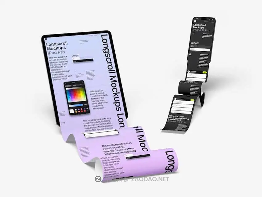 8款高级长卷轴APP网页界面设计作品集展示贴图PSD样机模板 iPad and iPhone Longscroll Mockups by ls.graphics插图7 8款高级长卷轴APP网页界面设计作品集展示贴图PSD样机模板 iPad and iPhone Longscroll Mockups by ls.graphics插图7